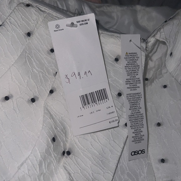 ASOS DESIGN Polka Dot Off-the-Shoulder Cape Minidress Size 0 - Picture 4 of 4